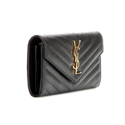 ysl metal logo quilted wallet|ysl wallets for women.